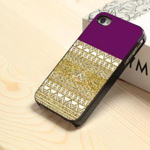 Purple Azglit M - Custom Black Case For Iphone 5 /..