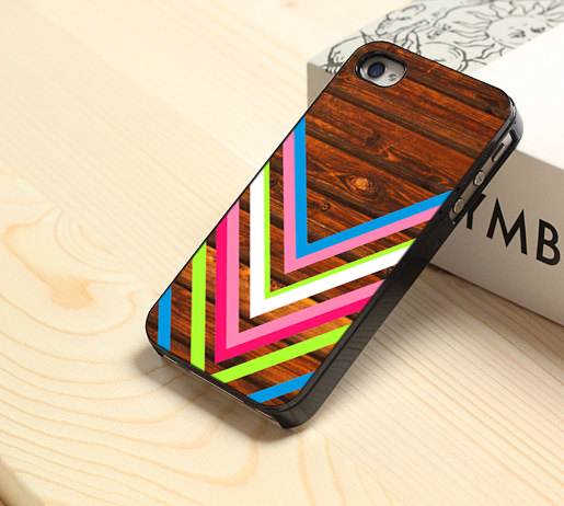 Chevron Wood Color M - Custom Black Case For Iphone 5 / 5s - Default Iphone 5/5s Black Case