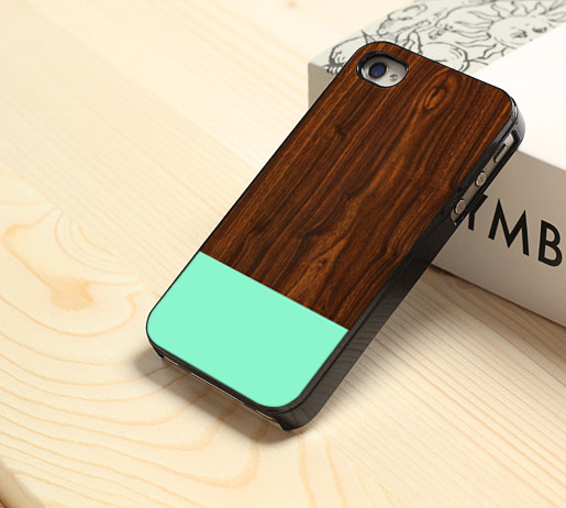 Wood Cool Mint M - Custom Black Case For Iphone 5 / 5s - Default Iphone 5/5s Black Case